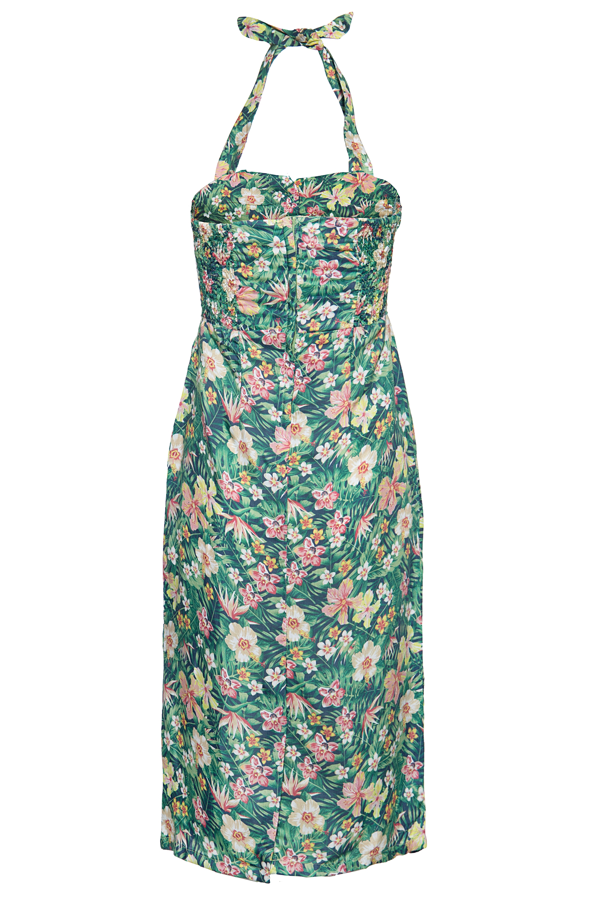 Queen Kerosin Sommerkleid mit tropischem Muster S