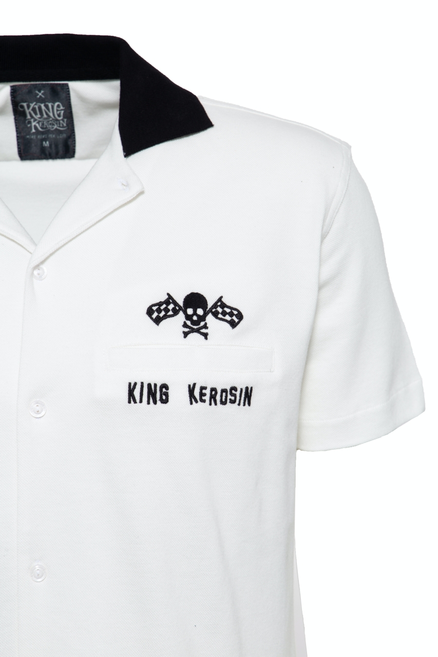 King Kerosin Kurzarmhemd - Bowling Racing - Weiß S