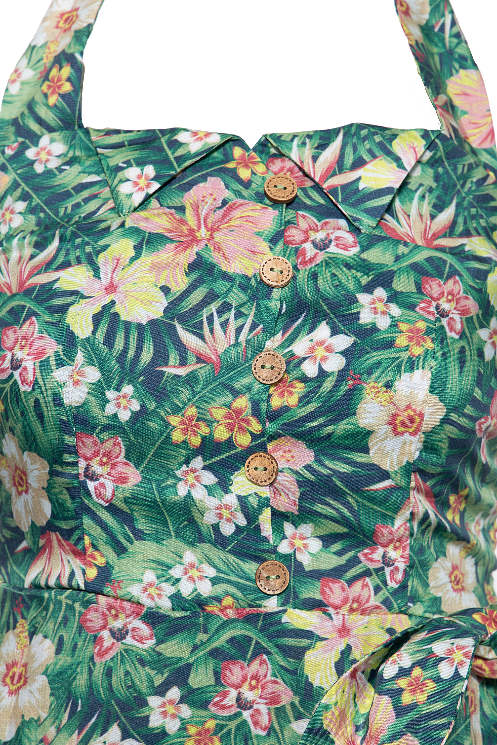 Queen Kerosin Sommerkleid mit tropischem Muster S